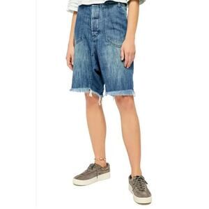 NWT Free People She's A Legend Denim bermuda long Shorts, size 6
